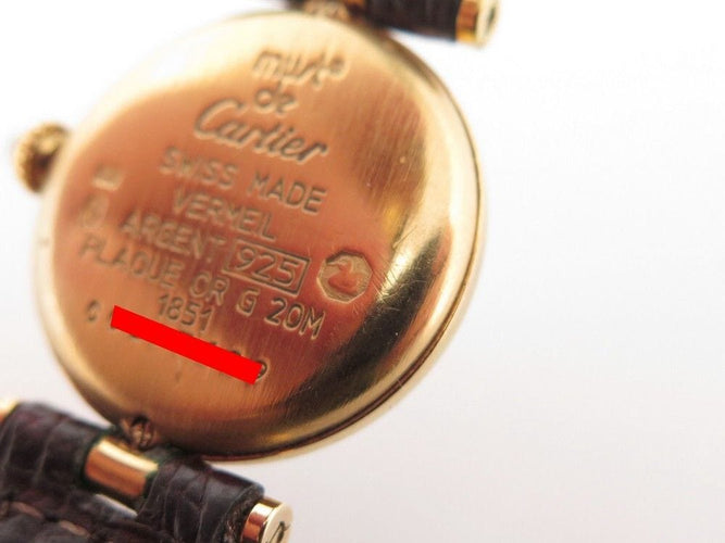 Montre vintage montre must de CARTIER vendome 24 mm quartz vermeil 58 Facettes 256557