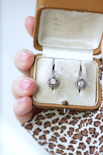 Boucles d'oreilles Boucles d'oreilles dormeuses diamants 0,50 Ct 58 Facettes