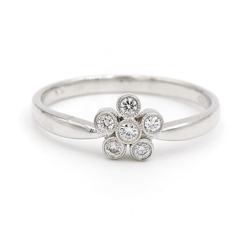 Bague 55 Bague Fleur Or blanc Diamant 58 Facettes 1956385CN