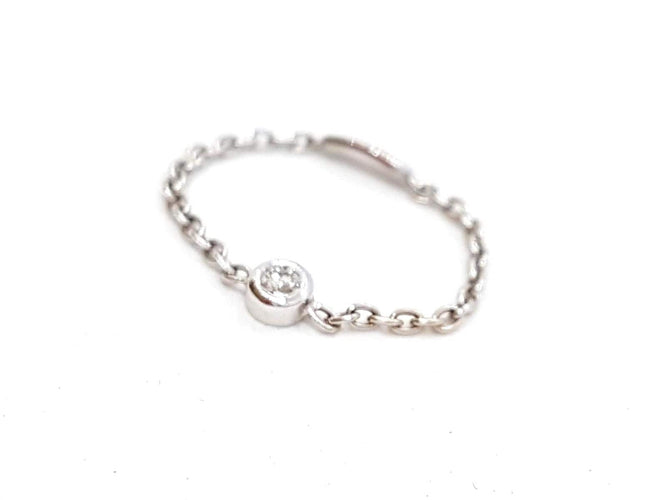 Bague 54 Bague Chaînette Or blanc Diamant 58 Facettes 578687RV