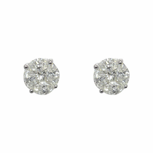 Boucles d'oreilles Boucles d'oreilles puces diamants or blanc 58 Facettes 21-517