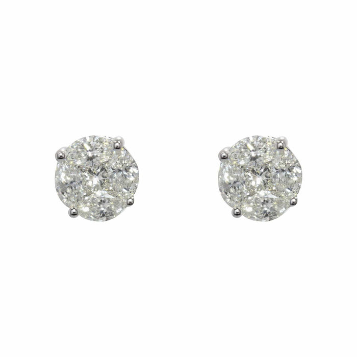 Boucles d'oreilles Boucles d'oreilles puces diamants or blanc 58 Facettes 21-517