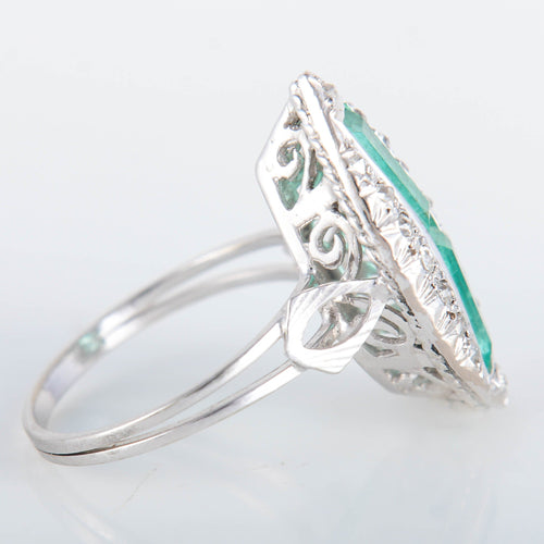 Bague 53 Bague Marquise Emeraudes Diamants 58 Facettes 8392