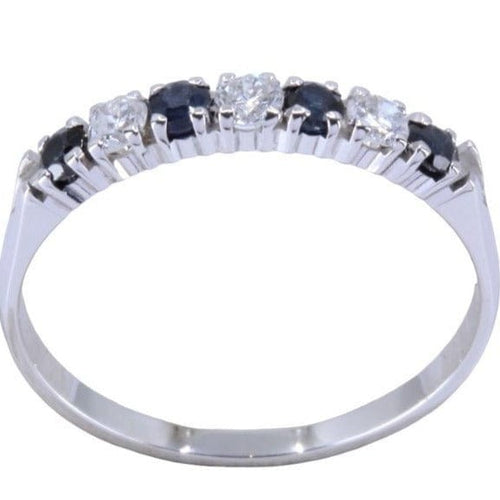 Bague 53 DEMI-ALLIANCE SAPHIRS ET DIAMANTS 58 Facettes 063401