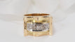 Bague 53 Bague Tank en or jaune et diamants 58 Facettes 28341