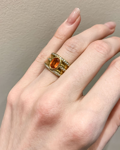 Bague 50 Bague Citrine Diamants 58 Facettes