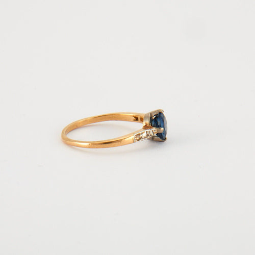 Bague 50 Bague saphir diamant or jaune platine 58 Facettes