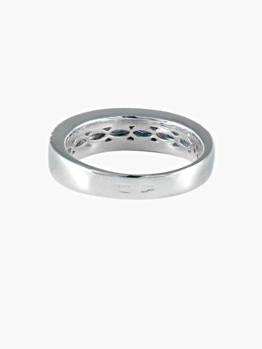 Bague 52 Demi-alliance Saphirs Diamants 58 Facettes