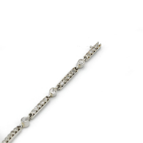 Bracelet Bracelet - Platine, Diamants et Perles 58 Facettes 240001R