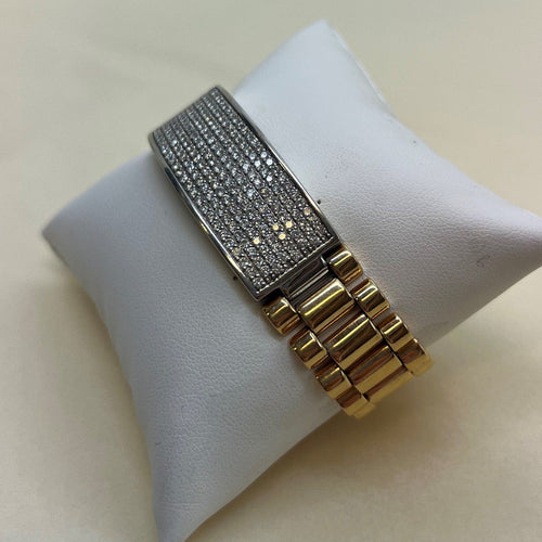 Bracelet Bracelet 2 ors, pavage de diamant 58 Facettes 20400000524