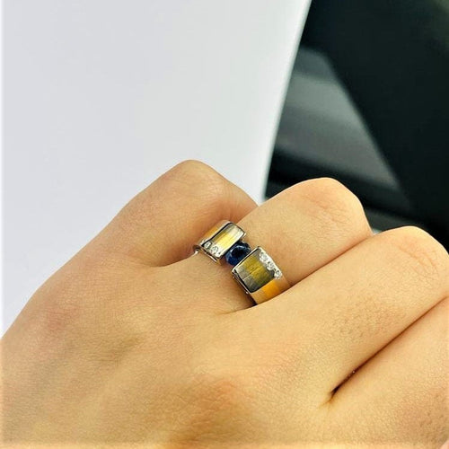 Bague 56 Bague Candame 2 Ors Saphir Diamants 58 Facettes 20400000565