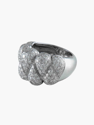 Bague Bague Or Blanc et Pavage Diamants 58 Facettes