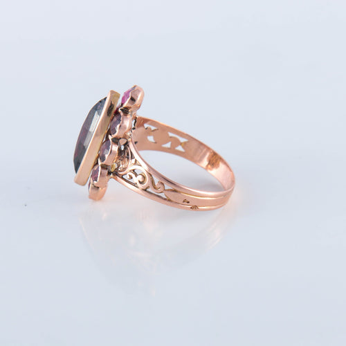 Bague 58 Bague Marquise grenats de Perpignan, fin XIXème 58 Facettes