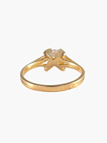 Bague 54 Bague vintage solitaire diamant en or jaune 58 Facettes