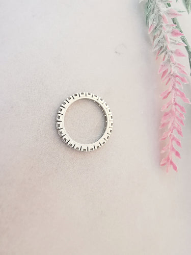 Bague Alliance Américaine Diamants 0.96ct Or Blanc 58 Facettes AB 1078