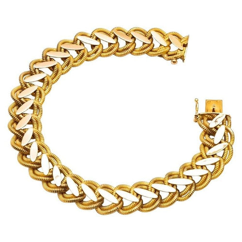 Bracelet Bracelet Or jaune Maille brossée et brillante 58 Facettes