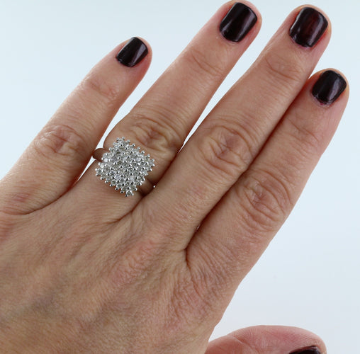 Bague Bague pavage diamants en or blanc 58 Facettes