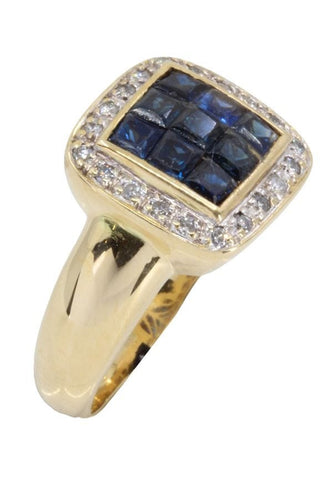 Bague BAGUE MODERNE SAPHIRS ET DIAMANTS 58 Facettes 056051