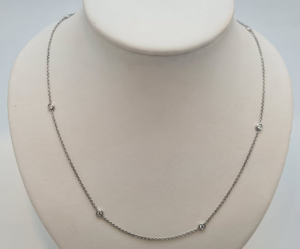 Collier Collier en Or blanc, Diamants 58 Facettes