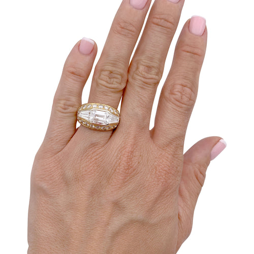 Bague 53 Bague jonc, or jaune, diamants. 58 Facettes 32988