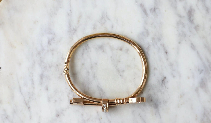 Bracelet Bracelet jonc clé en or rose 58 Facettes