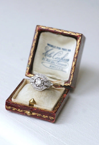 Bague Bague Art Déco, Or, Platine et Diamants 58 Facettes
