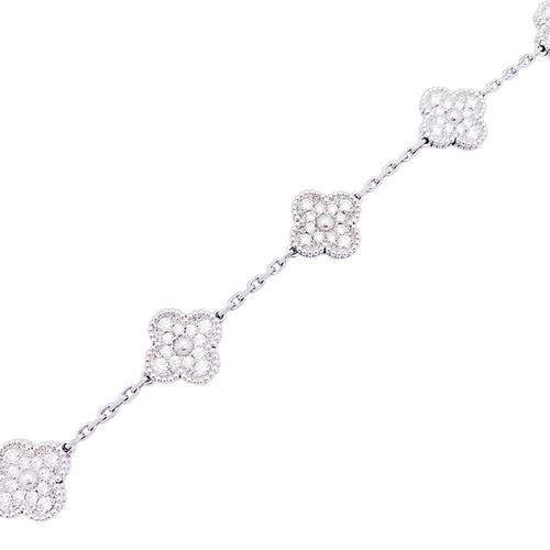 Bracelet Bracelet Van Cleef & Arpels, "Vintage Alhambra", or blanc, diamants. 58 Facettes 33552