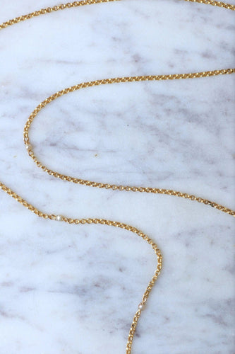 Collier Sautoir maille jaseron or et perles fines 58 Facettes