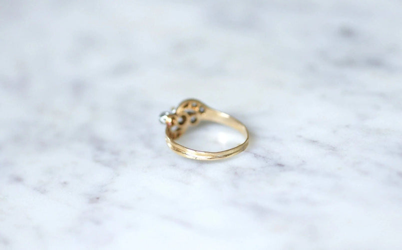 Bague Bague Toi et Moi perle et diamants 58 Facettes