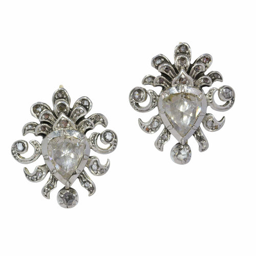 Boucles d'oreilles Boucles d'oreilles victoriennes diamants taille rose 58 Facettes 22027-0082