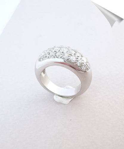 Bague 52.5 Bague Jonc Diamants Or Blanc 58 Facettes AA 1532