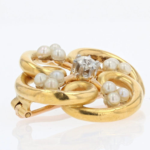 Broche Broche or perles fines et diamants 58 Facettes 14-220