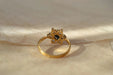 Bague Marguerite Or jaune Saphir et oxydes 58 Facettes Ref1800