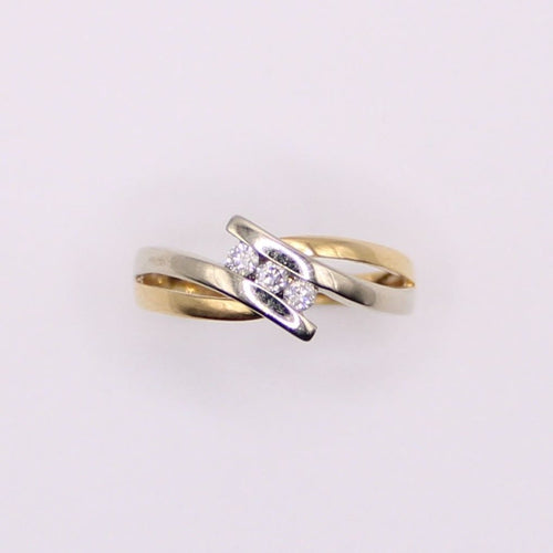 Bague Bague Trilogie diamants 2 Ors, serti couteau 58 Facettes