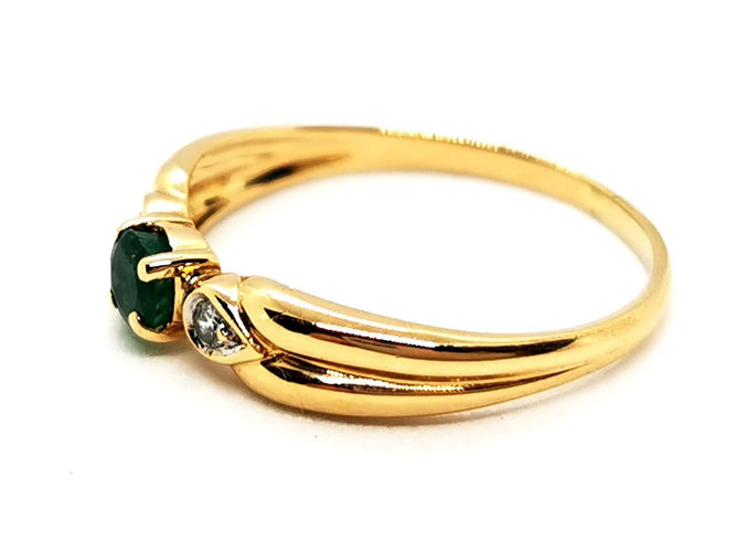 Bague 57 Bague Or jaune Emeraude 58 Facettes 1883926CN