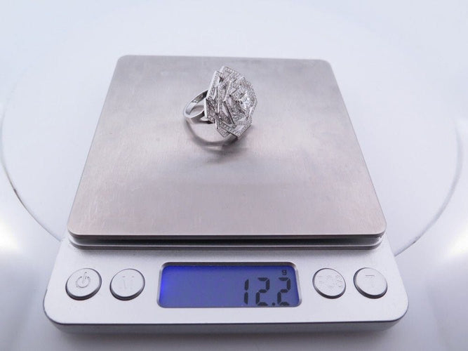 Bague 55 bague CHANEL camelia 1932 or blanc 18k & 167 diamants 2.31ct 58 Facettes 255365