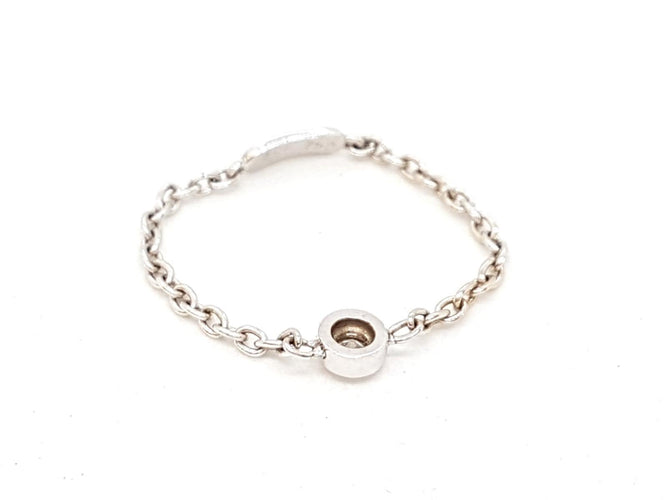 Bague Bague Chaînette Or blanc Diamant 58 Facettes