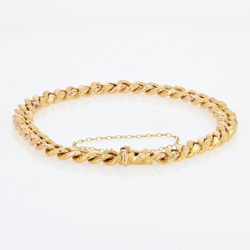 Bracelet Bracelet ancien maille gourmette or ciselé 58 Facettes 22-253