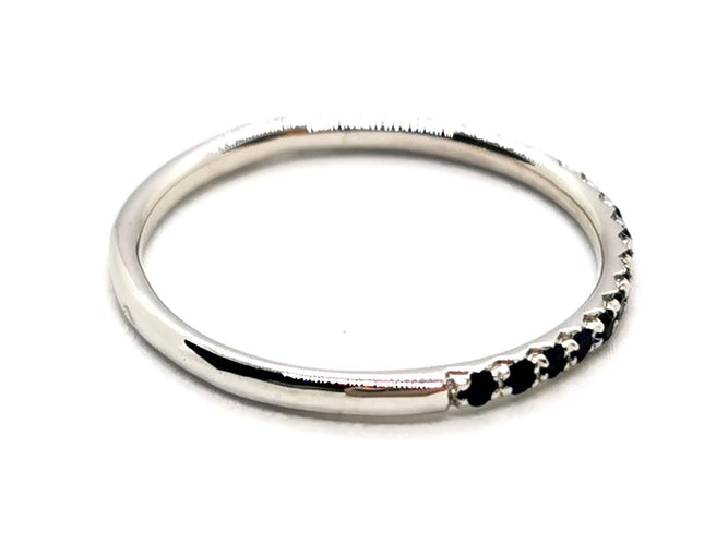 Bague 54 Bague Demi alliance Or blanc Saphir 58 Facettes 1610138CN