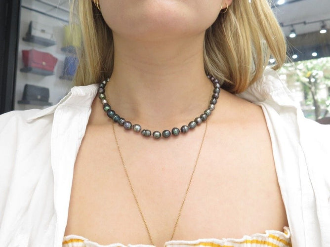 Collier collier 41 perles de tahiti tuamotu cerclees clp032p argent 925 58 Facettes 253780