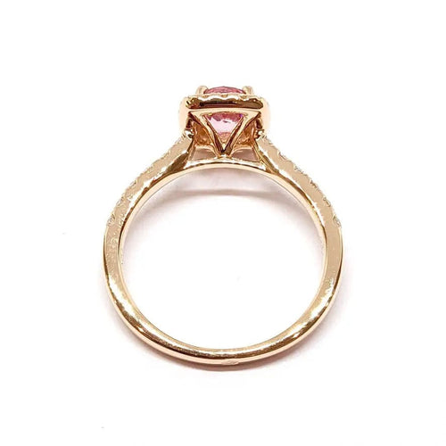 Bague Bague spinelle rose diamants or rose 58 Facettes