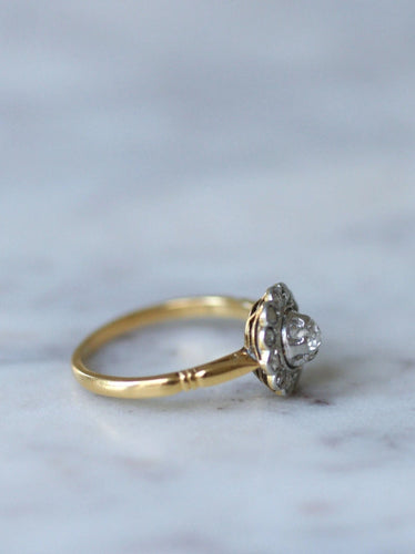 Bague marguerite ancienne diamants 58 Facettes
