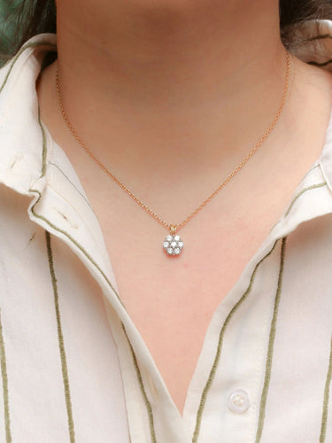 Pendentif Pendentif fleur 2 Ors Diamants 58 Facettes J278