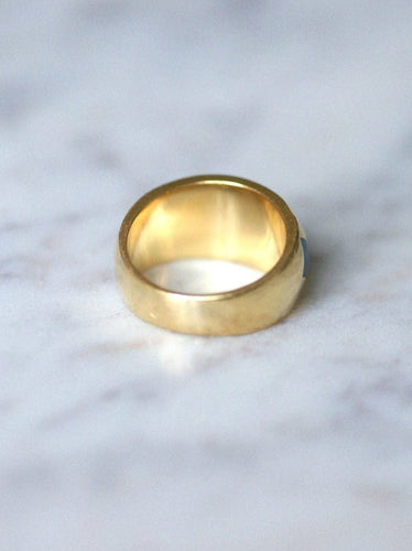 Bague jonc vintage en or jaune et mosaïque, Alain Clozeau 58 Facettes