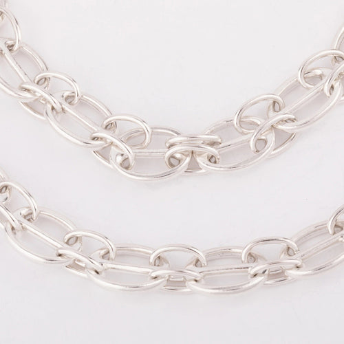 Collier Sautoir Hermès en argent 58 Facettes 1