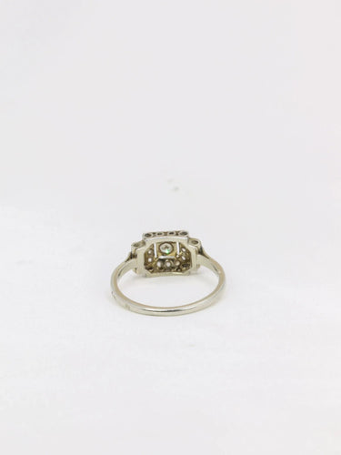 Bague 52 Bague Art-Déco Or blanc Platine Diamants 58 Facettes J180