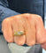 Bague 63 Chevalière homme vintage or jaune et diamant 58 Facettes
