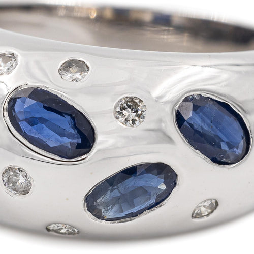 Bague 51 Bague Jonc Or blanc Saphir 58 Facettes 2282567CN