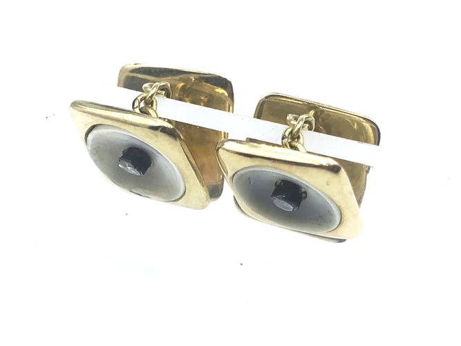 Boutons de manchette Boutons de manchette diamants en nacre 58 Facettes