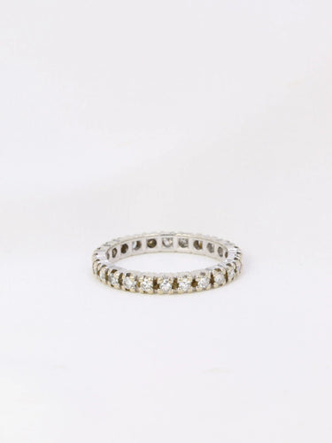 Bague Alliance américaine Or blanc Diamants 58 Facettes J66